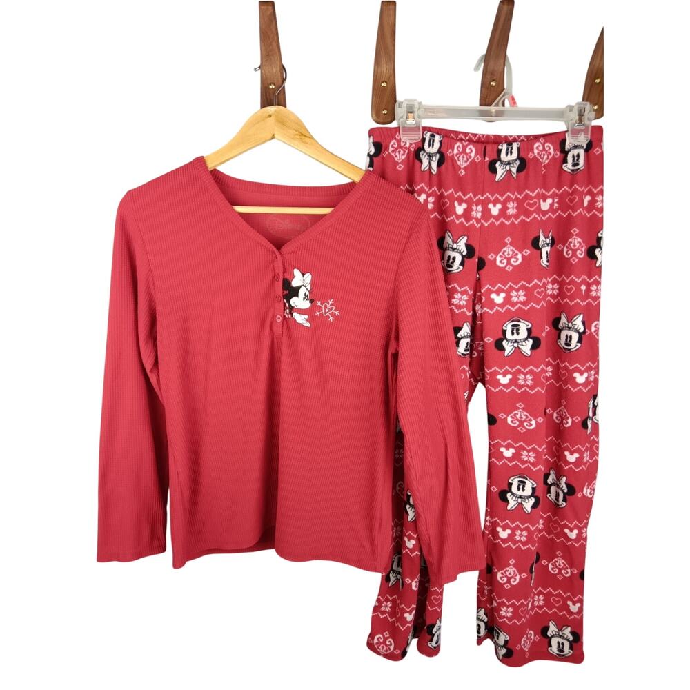 Disney Minnie Mouse Red Women's Pajama Set Size Medium